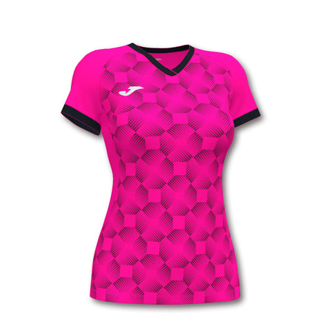Camiseta de mujer JOMA SUPERNOVA III rosa flúor/negro